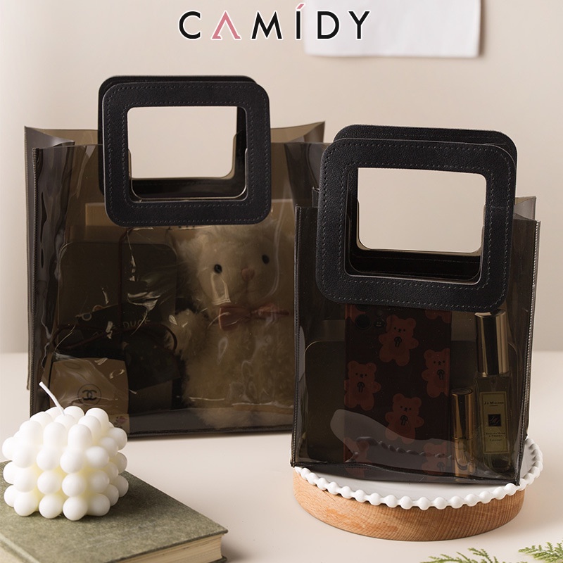 camidy-กระเป๋าถือ-pvc-ใส-ของขวัญวันวาเลนไทน์-ถุงของขวัญสีดำ-บรรจุภัณฑ์พลาสติก-ของขวัญ-เพื่อน-ของขวัญ-ตาข่ายกันน้ำ