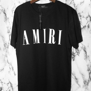 Amiri เสื้อยืดคอกลม แขนสั้น พิมพ์ลายตัวอักษร สไตล์ยุโรป และอเมริกา เรียบง่าย อินเทรนด์ สําหรับผู้ชายและผู้หญิง