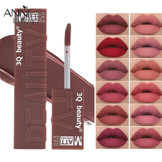 24 สี 3Q Beauty Lipstick Matte Lip Gloss ลิปกลอสกันเหงื่อลิปทินท์ติดทนนานไม่ติดริมฝีปากมืออาชีพสำหรับผู้หญิงเครื่องมือแต่งหน้า