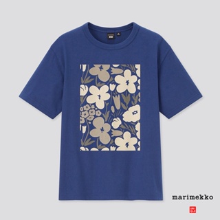 【ใหม่】ผู้หญิง Marimekko เสื้อยืด (แขนสั้นคอกลมพิมพ์ฤดูร้อน) 440697 Uniqlo