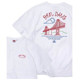  พิมพ์ลาย เสื้อยืดแขนสั้น พิมพ์ลาย BEN DAVIS BRIDGE สําหรับผู้ชาย และผู้หญิง