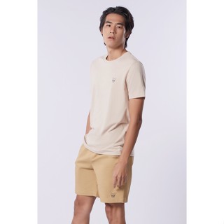 ESP เสื้อทีเชิ้ตเฟรนช์ชี่คอกลม ผู้ชาย สีเบจ | Crew Neck Frenchie Tee Shirt | 3783