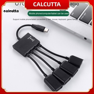 [calcutta] อะแดปเตอร์แปลงสายเคเบิล Micro-USB 1 เป็น 4 Type-c เป็น USB สําหรับโทรศัพท์มือถือ