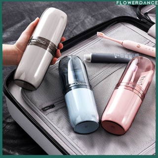 Travel Storage Cup Travel Portable Brushing Cup Household Cylinder Toothbrush Storage Box Travel Family Wash Set ดอกไม้