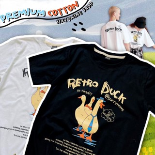 【2022tshirts】พร้อมส่ง เสื้อยืดสไตล์มินิมอล พิมพ์ลาย "เป็ดRetro "