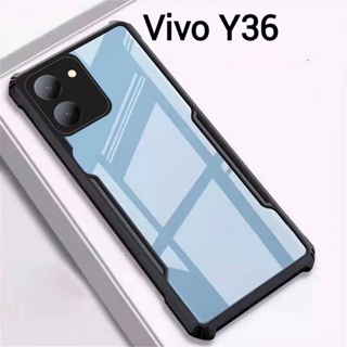 ส่งจากไทย เคสมือถือ Vivo Y36 4G ตรงรุ่น เคสกันกระแทก ขอบสีหลังใส เคสหลังใส ขอบนิ่มหลังแข็ง เคส PC+TPU  เคสโทรศัพท์