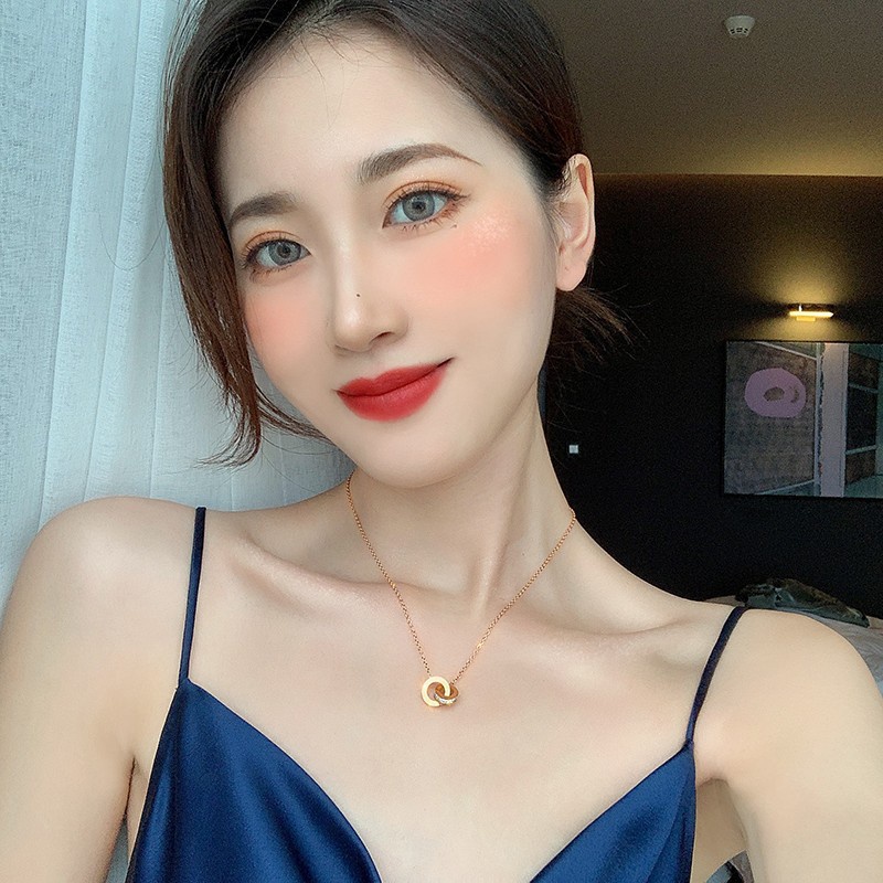 ใหม่-สร้อยคอทอง-18k-จี้เพทาย-หรูหรา-แฟชั่นสําหรับผู้หญิง-xl-23043-2023