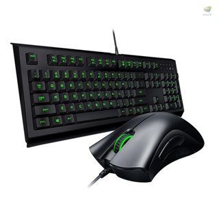 Razer คีย์บอร์ดเกมมิ่ง 104 คีย์ ไฟแบ็คไลท์ 6400DPI สีดํา