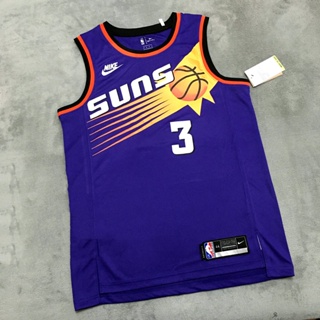 เสื้อกีฬาบาสเก็ตบอล NBA ลายกราฟฟินิกซ์ Suns อเนกประสงค์ สําหรับผู้ชาย #3 เสื้อกีฬาแขนสั้น ลายทีมชาติสวิงแมน Chris Paul Heat Pill สไตล์เรโทร คลาสสิก สีม่วง 244129