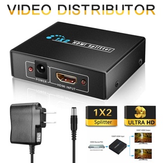 Full HD 1080P 4K HDMI ตัวแยก เครื่องขยายเสียง 3D กล่องสวิตช์วิดีโอ 1X2 ☆Dysunbey