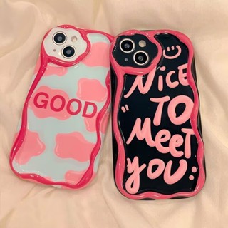 เคสโทรศัพท์มือถือแบบนิ่ม ลายหน้ายิ้ม ตัวอักษร คลื่นครีม แฟชั่น สําหรับ Samsung Galaxy A02 A02S M02S A03 CORE A04 A04E A10 A11 A13 A14 A21S A22 A23 A24 A30 A20 A31 A32 A33