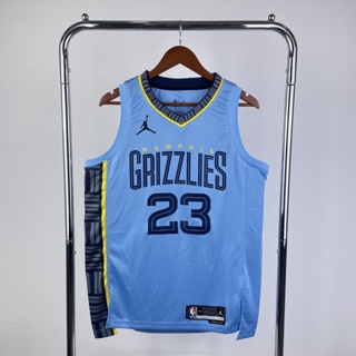 เสื้อกีฬาบาสเก็ตบอล แขนกุด ลายทีม Memphis Grizzlies No.23 Rose Season 23 สีฟ้า สําหรับผู้ชาย