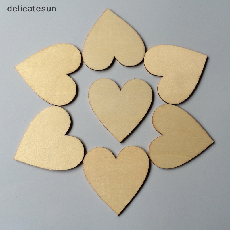 delicatesun-50-ชิ้น-ไม่สําเร็จรูป-หัวใจ-เปล่า-ไม้หั่น-หัวใจ-ความรัก-diy-งานฝีมือ-ธรรมชาติ-อุปกรณ์-งานแต่งงาน-โต๊ะกลาง-ดี