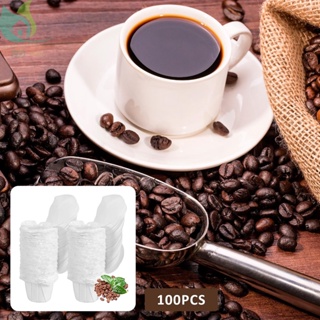 Shopqjc3833 กระดาษกรองกาแฟธรรมชาติ สําหรับเครื่องชงกาแฟ 100 ชิ้น