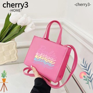 Cherry3 กระเป๋าถือ กระเป๋าสะพายไหล่ หนัง Pu ทรงโท้ท ความจุสูง ลายกราฟฟิตี้บาร์บี้ สีรุ้ง เหมาะกับของขวัญ สําหรับเด็กผู้หญิง