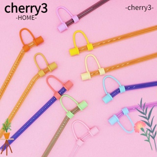 Cherry3 จุกปิดหลอดดูดน้ํา ซิลิโคน กันฝุ่น กันหก หลากสี 10 มม. 10 ชิ้น