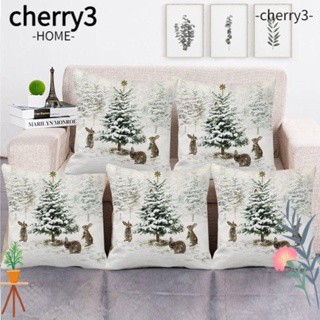 Cherry3 ปลอกหมอน พิมพ์ลายกวาง ต้นคริสต์มาส สําหรับตกแต่งบ้าน