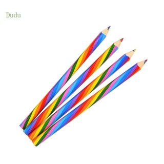 Dudu 4 ชิ้น ดินสอสีรุ้ง สีดํา สีขาว สําหรับบุคลิกภาพ สร้างสรรค์ นักเรียน ดินสอสีรุ้ง