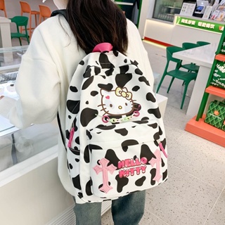 กระเป๋าเป้สะพายหลัง กระเป๋านักเรียน พิมพ์ลายแมว น้ําหนักเบา จุของได้เยอะ แฟชั่นเรียบง่าย สําหรับผู้หญิง