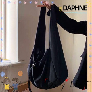Daphne กระเป๋าสะพายไหล่ กระเป๋าถือ ผ้าไนล่อน สีพื้น แฟชั่นสําหรับสตรี
