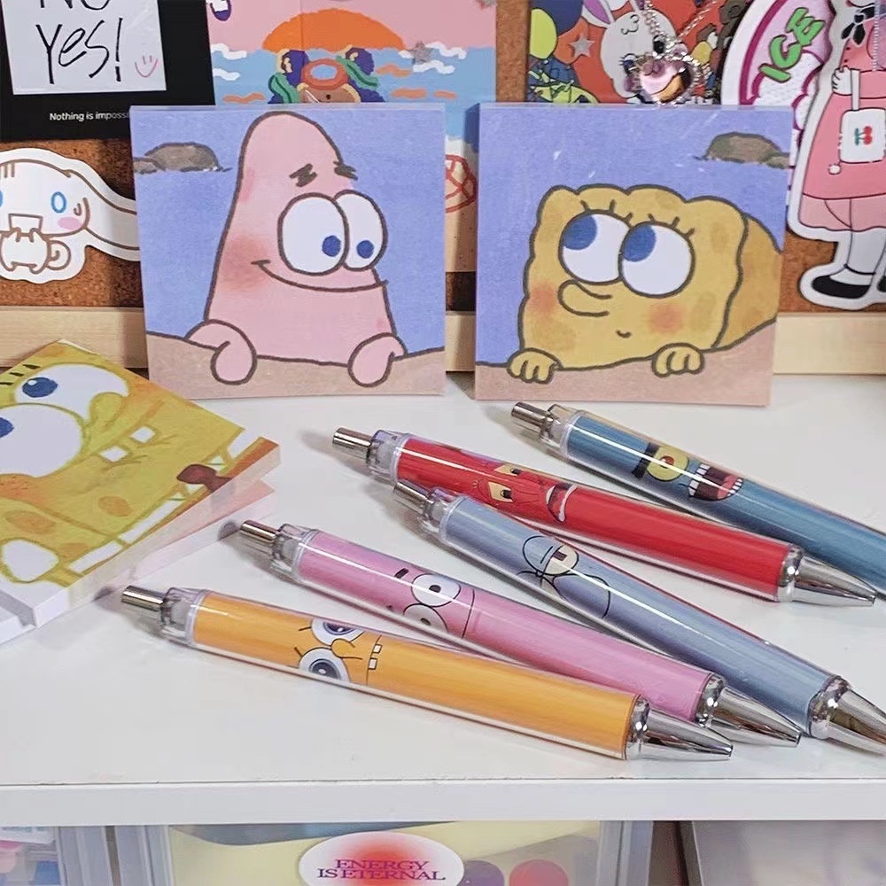 spongebob-0-5-มม-ปากกาสีดํา-การ์ตูน-ปากกาเจล-ปากกาแรงดัน-ปากกาเจล-ปากกาลายเซ็น-อุปกรณ์การเขียน-โรงเรียน-ของขวัญเครื่องเขียน