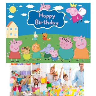  Peppa Pigs party needs Peppa Pig Pages party background cloth to decorate banners