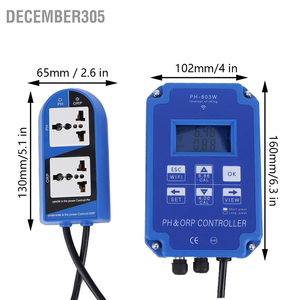 december305-ph-803w-wifi-orp-ph-meter-controller-ออนไลน์คุณภาพน้ำ-หน้าจอ-ปลั๊ก-eu-ac230v-10-50-60hz