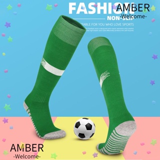 Amber ถุงเท้าฟุตบอล กลางแจ้ง ลดความชื้น ถุงเท้ากีฬายาว สําหรับเด็ก