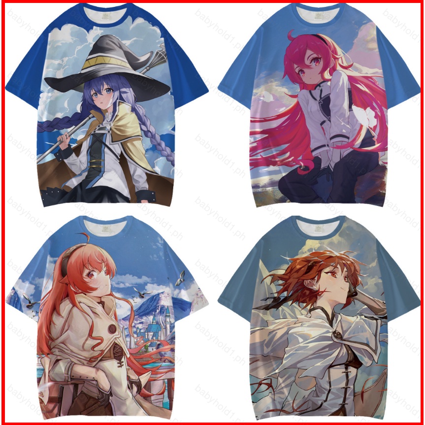 roxy-เสื้อยืดแขนสั้น-พิมพ์ลายการ์ตูนอนิเมะ-fash-mushoku-tensei-jobless-reincarnation-แฟชั่นสําหรับผู้ชาย-และผู้หญิง