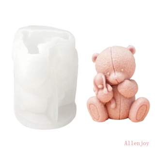 Joy แม่พิมพ์ซิลิโคน รูปหมี 3D สําหรับทําเทียน ช็อคโกแลต เค้ก ฟองดองท์ เบเกอรี่ วันเกิด DIY
