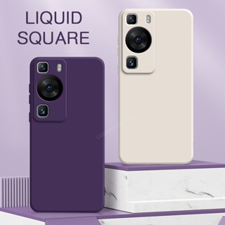 ของแท้ เคสโทรศัพท์มือถือ ซิลิโคนนิ่ม TPU ทรงสี่เหลี่ยม สีพื้น สําหรับ Huawei P60 Pro Art P50 Pro 2023 P60Pro P50Pro P60ProArt