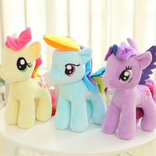 ตุ๊กตานุ่ม รูปการ์ตูนยูนิคอร์น My Little Pony สีรุ้ง เหมาะกับของขวัญวันเกิด ของเล่นสําหรับเด็กผู้ชาย และเด็กผู้หญิง