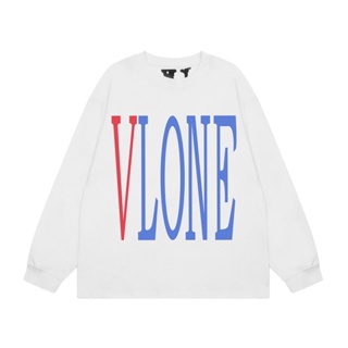 Vlone- เสื้อยืดลําลอง แขนสั้น คอกลม พิมพ์ลายตัวอักษร V ด้านหน้า และด้านหลัง ขนาดใหญ่ สีแดง สําหรับผู้ชาย และผู้หญิง U45Y