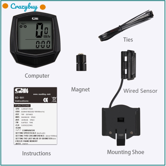 cr-sd-581-เครื่องวัดความเร็วจักรยาน-แบบมีสาย-1-5-นิ้ว-อเนกประสงค์-กันน้ํา-พร้อมหน้าจอ-lcd-ไฟแบ็คไลท์