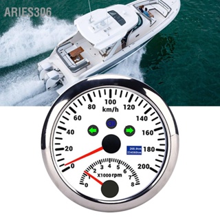 Aries306 85mm 200km/h GPS Speedometer 0-8000rpm มาตรวัดความเร็วรอบ LCD ไฟพื้นหลังสีแดงกันน้ำสำหรับ 12V/24V รถ เรือ เรือยอร์ช RV รถบรรทุก