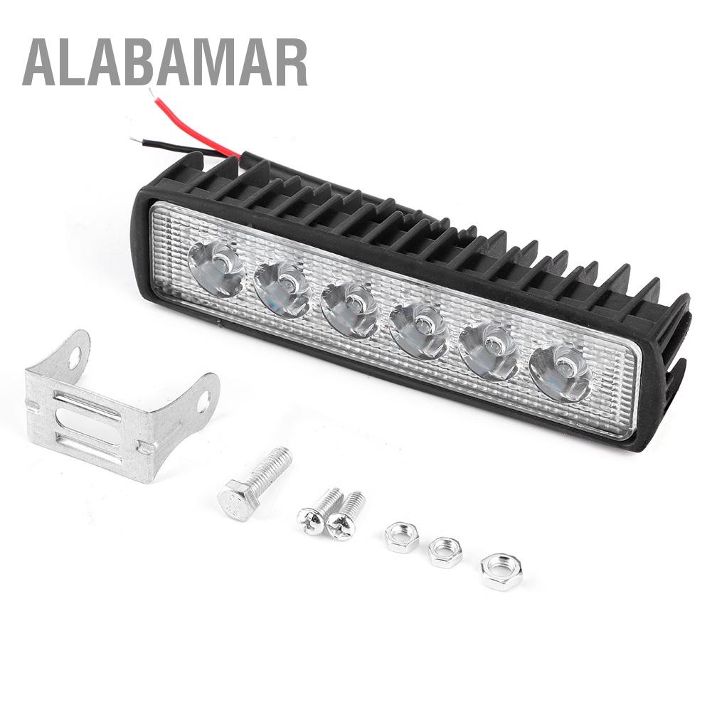 alabamar-18w-800lm-ไฟทำงาน-6led-ไฟตัดหมอกบาร์สำหรับรถจักรยานยนต์รถบรรทุกรถออฟโรด