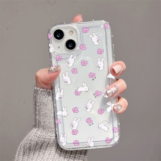 วิ่งกระต่ายน้อย ถุงลมนิรภัย เคสไอโฟน TPU Compatible for iPhone 11 14 13 12 Pro Max 7 8 SE XR 11Pro 14 Plus X XS Max