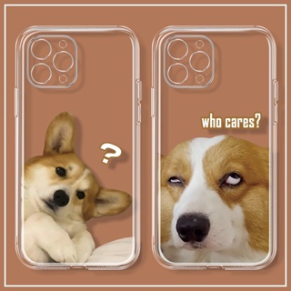 เคสโทรศัพท์มือถือใส ลายลูกสุนัขคอร์กี้ตลก สําหรับ iPhone14promax 13Pro 11Pro 12mini 8plus7 6s xr xsmax