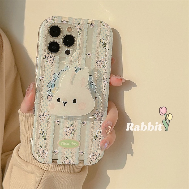 เคสโทรศัพท์มือถือ-แบบใส-ลายกระต่าย-สีขาว-และสีชมพู-สําหรับ-apple-iphone-13-12-promax-xs-13-prophone-14-78-plus-14-promax-14