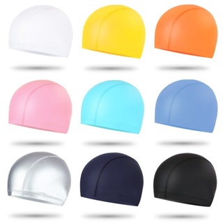 jqk หมวกว่ายน้ำ ใส่ได้ทั้งชายและหญิง สีพื้น (สำหรับผู้ใหญ่) มี 6 สี รุ่น F13