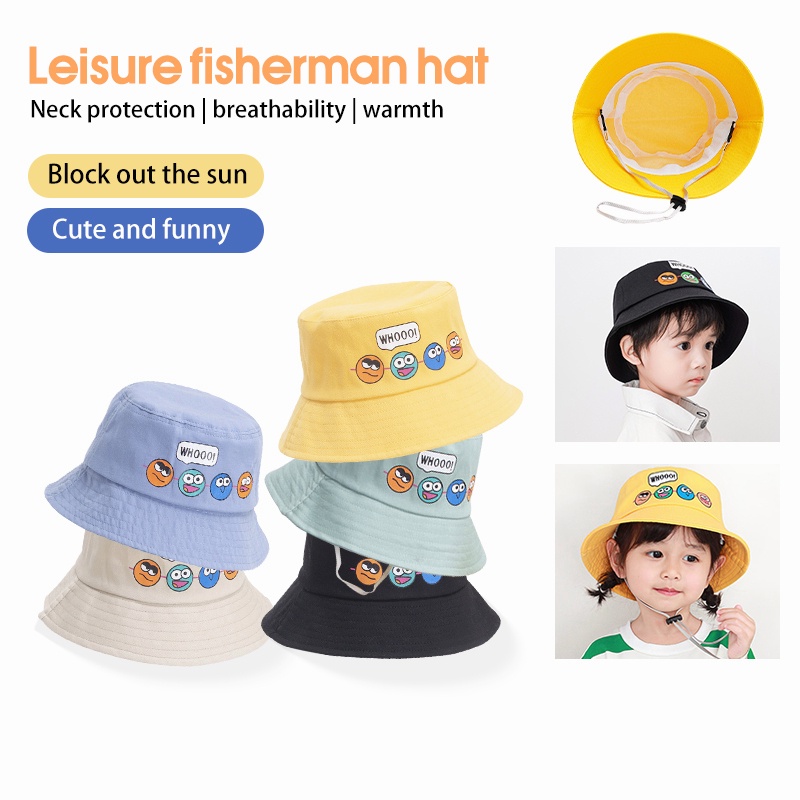 หมวกเด็ก-หมวกบักเก็ตเด็ก-2-5-ขวบ-bucket-มีสายคล้องคาง-น่ารัก-แฟชั่น