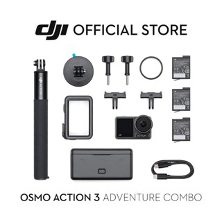 DJI Osmo Action 3 Adventure Combo Accessories อุปกรณ์เสริมสำหรับกล้องถ่ายใต้น้ำ กันน้ำได้ 16 ม. หน้าจอสัมผัสคู่ ถ่ายภาพความละเอียด 12MP