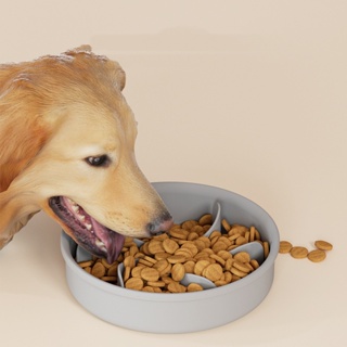 ชามอาหารสัตว์เลี้ยงซิลิโคน ชามอาหารสุนัขช้าป้องกันการสำลัก ถาดอาหารสัตว์เลี้ยงช้า ชามให้อาหาร