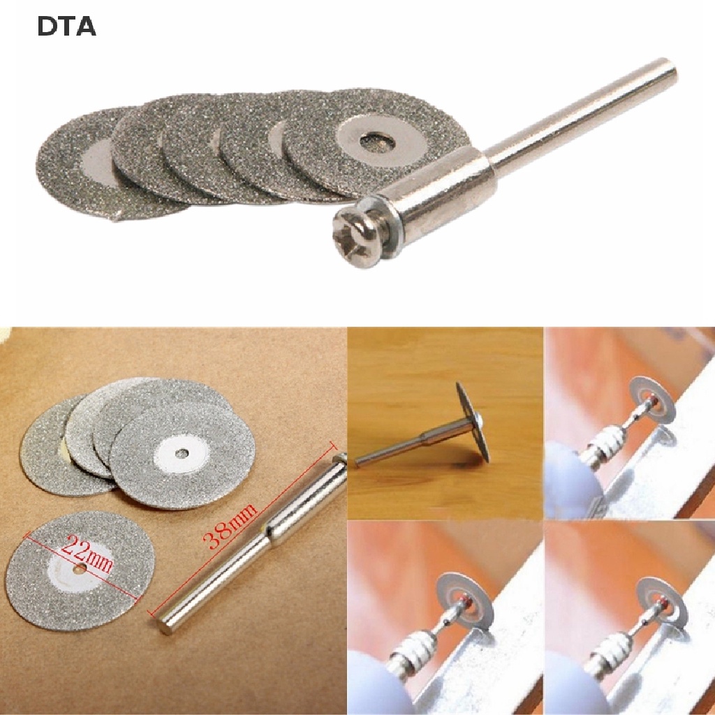 dta-ขายดี-ดอกสว่านเพชร-22-มม-5-ชิ้น-และแมนเดรล-1-ชิ้น-สําหรับ-dremel-set-dt