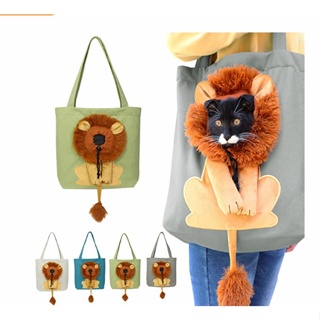 กระเป๋าสะพายไหล่ กระเป๋าถือ ผ้าแคนวาส แบบพกพา สวมใส่สบาย เหมาะกับการเดินทาง ของใช้ในบ้าน สําหรับสัตว์เลี้ยง สุนัข แมว