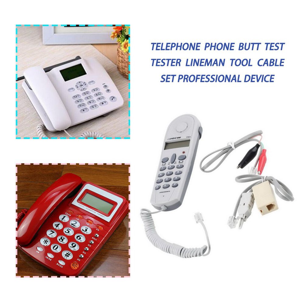 เครื่องทดสอบก้นโทรศัพท์โทรศัพท์-lineman-tool-ชุดสายเคเบิลเครือข่ายเครื่องทดสอบสายเคเบิลเครือข่ายพร้อมตัวเชื่อมต่อและช่างไม้-c019