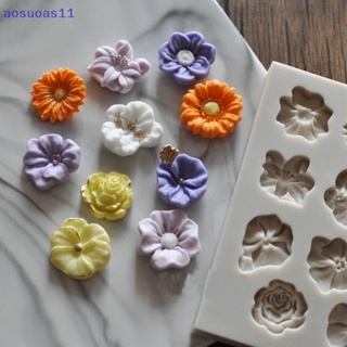 Aosuoas แม่พิมพ์ซิลิโคน รูปดอกทานตะวัน ดอกกุหลาบ 3D DIY สําหรับตกแต่งเค้ก ช็อคโกแลต ฟองดองท์ TH.