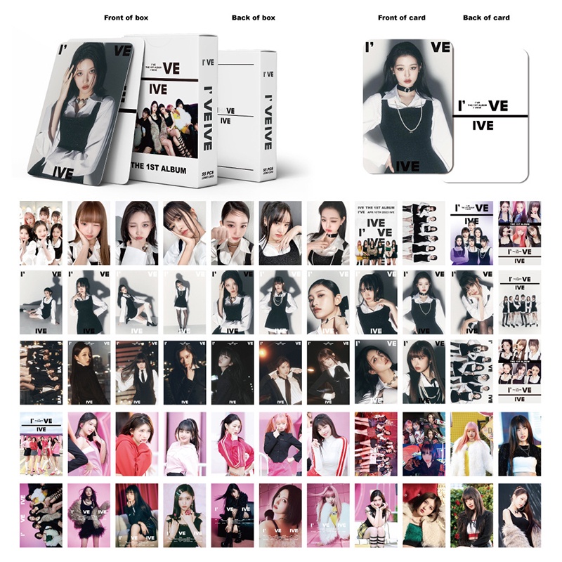 โปสการ์ด-อัลบั้มโลโม่-ลายศิลปินเกาหลี-ive-2023-ive-ive-55-ชิ้น