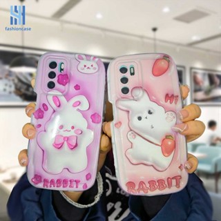 เคสโทรศัพท์มือถือแบบนิ่ม กันกระแทก กันรอยกล้อง ลายกระต่ายแฮปปี้ สําหรับ OPPO A15 A54 A5S A77S A17 A17K A57 A3S A76 A96 A16 A95 A55 A7 A5 A9 A31 A53 A33 2020 A12