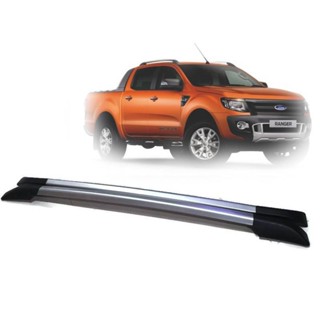 *แนะนำ* ราวหลังคา Ford Ranger 4 และ BT50 PRO ประตูตรงรุ่นทรงห้าง ปี2012-2018  ประตูสีบรอนซ์ดำ แบบแปะกาว สินค้า ABS คุณภา